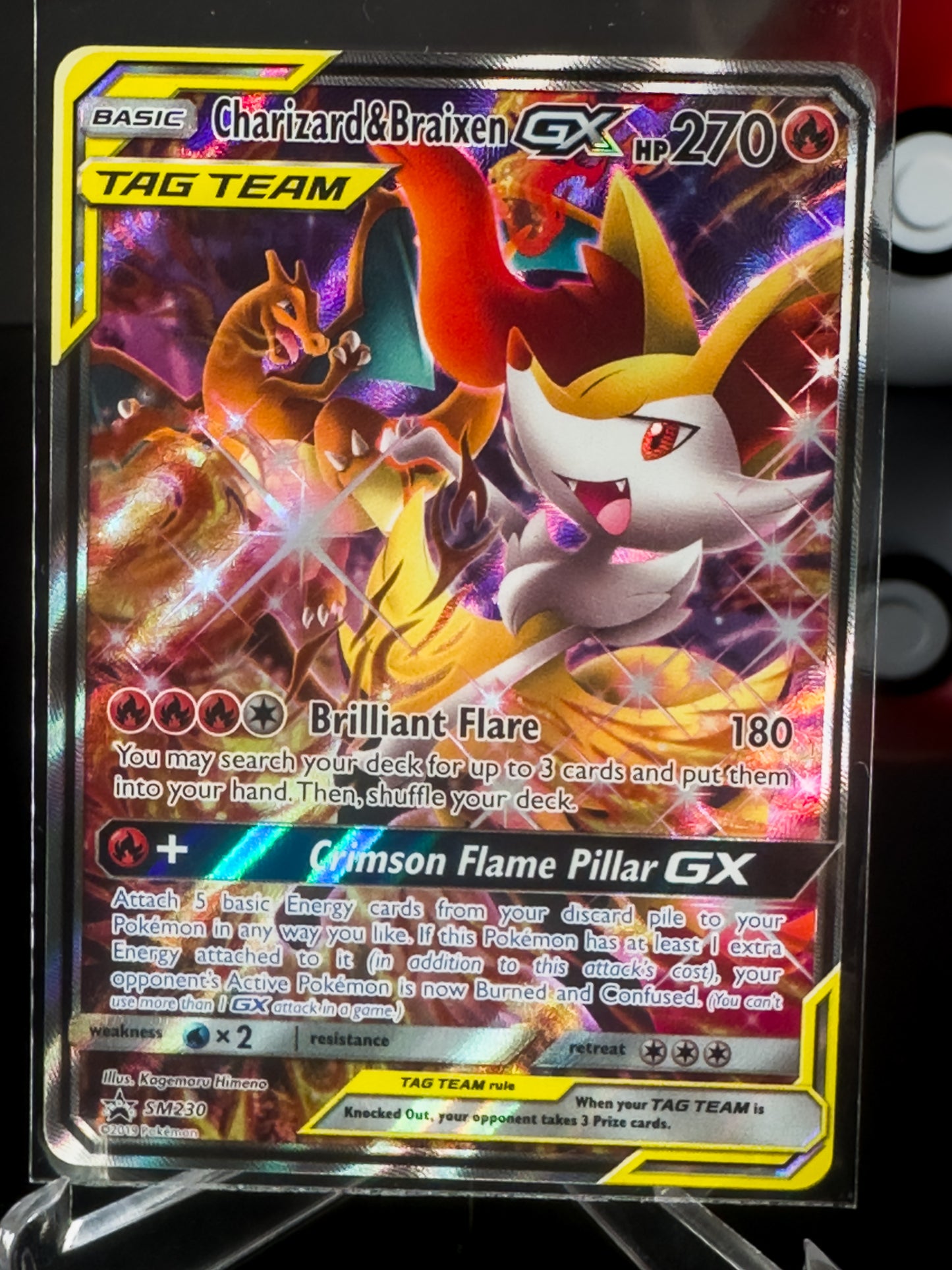 Charizard & Braixen-GX SM230 TAG TEAM Generations SM Black Star Promos