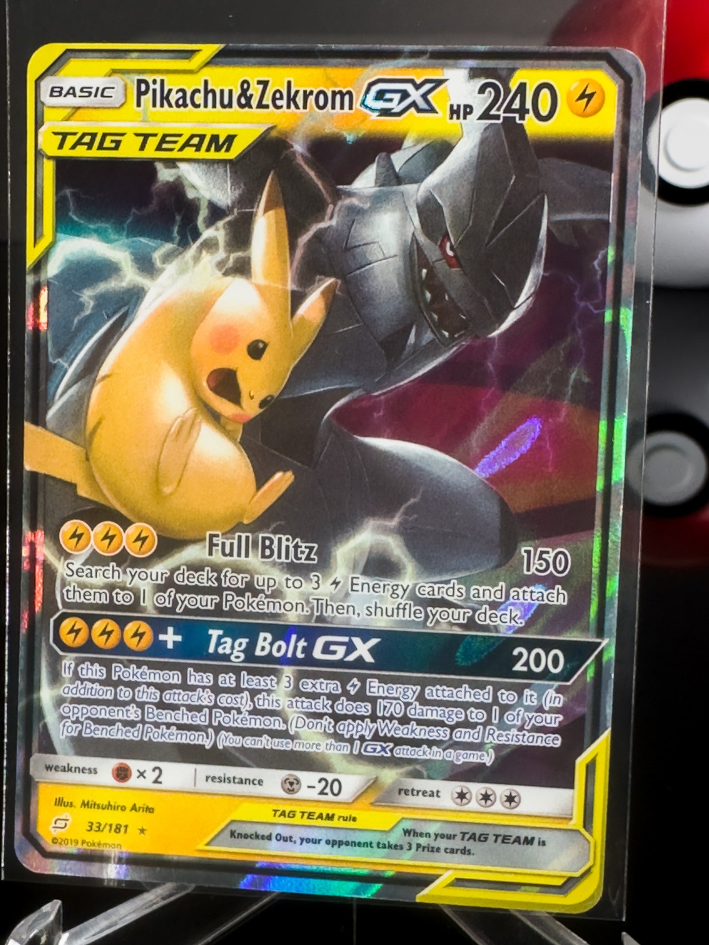 Pikachu & Zekrom-GX 33/181 GX Rare Team Up