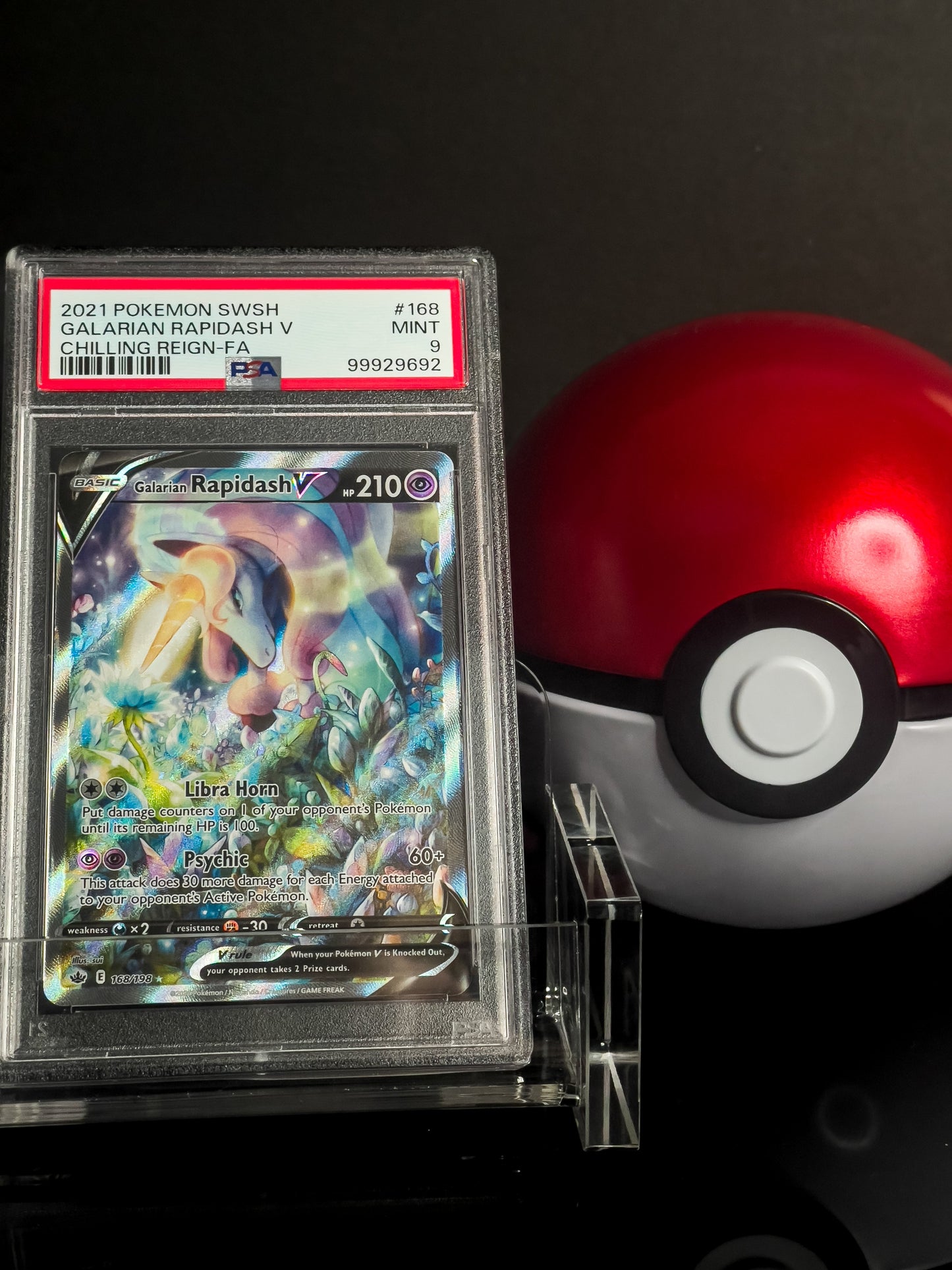 Galarian Rapidash V 168/198 Full Art Chilling Reign Card Front
