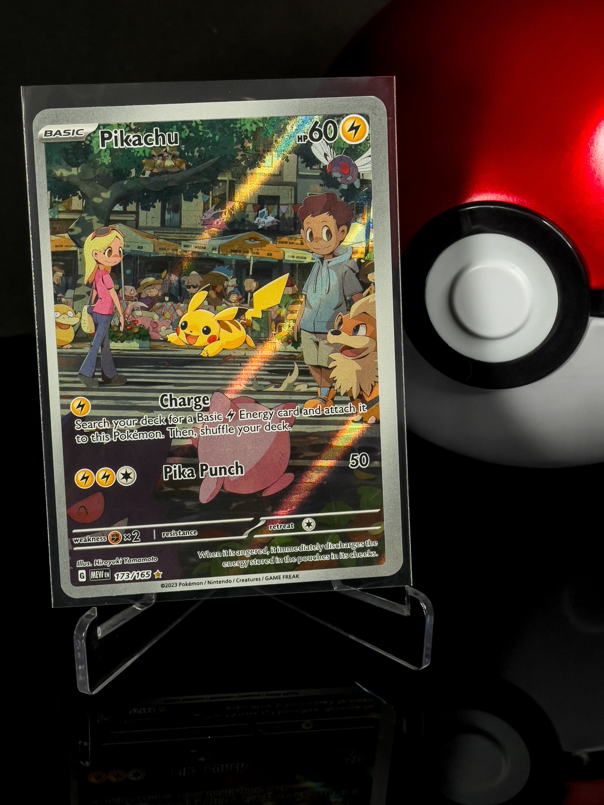 Pikachu 173/165 Illustration Rare Pokémon 151 Card Front